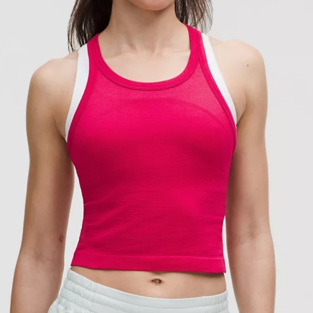 Lululemon Swiftly Tech Cropped Racerback Tank Top 2.0 Pink Dragonfruit 14